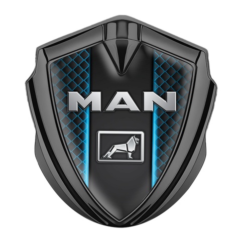 MAN Emblem Trunk Badge Graphite Blue Aurora Metallic Lion Edition