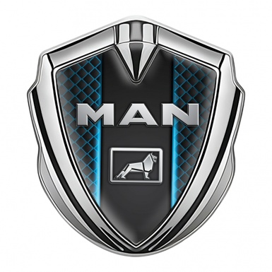 MAN Emblem Trunk Badge Silver Blue Aurora Metallic Lion Edition