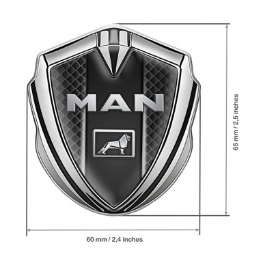 MAN Emblem Self Adhesive Silver Waffle Effect Metallic Logo Motif