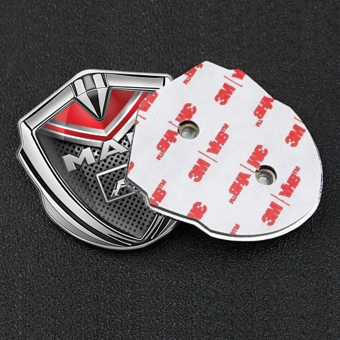 MAN Emblem Badge Silver Dark Grate Red Fragment Steel Color Logo