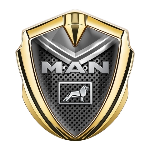 MAN Domed Emblem Gold Dark Grate Grey Element Metallic Color Logo