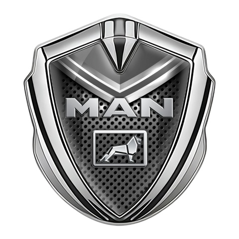 MAN Domed Emblem Silver Dark Grate Grey Element Metallic Color Logo