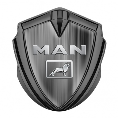 MAN Emblem Car Badge Graphite Grey Strokes Gradient Polished Logo