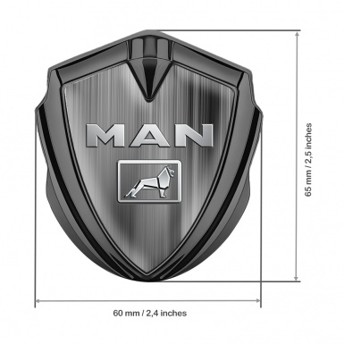 MAN Emblem Car Badge Graphite Grey Strokes Gradient Polished Logo