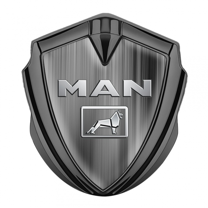MAN Emblem Car Badge Graphite Grey Strokes Gradient Polished Logo