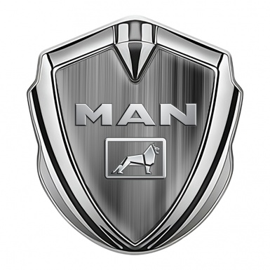 MAN Emblem Car Badge Silver Grey Strokes Gradient Polished Logo