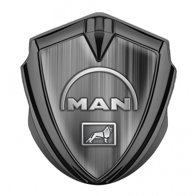 MAN Badge Self Adhesive Graphite Greyscale Gradient Half Circle Logo