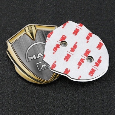 MAN Badge Self Adhesive Gold Greyscale Gradient Half Circle Logo