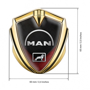 MAN Emblem Trunk Badge Gold Red Fragment Half Circle Edition