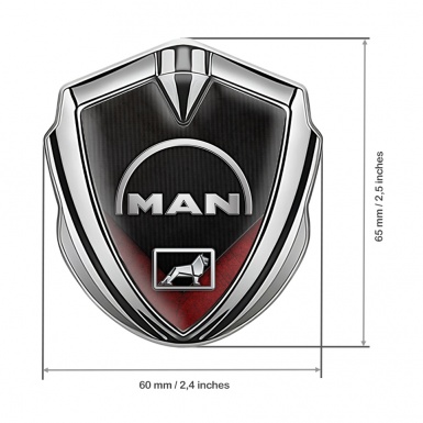 MAN Emblem Trunk Badge Silver Red Fragment Half Circle Edition
