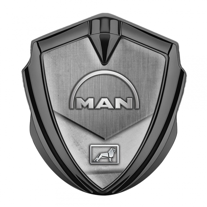 MAN Emblem Self Adhesive Graphite Stone Texture Half Circle Variant