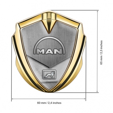 MAN Emblem Self Adhesive Gold Stone Texture Half Circle Variant