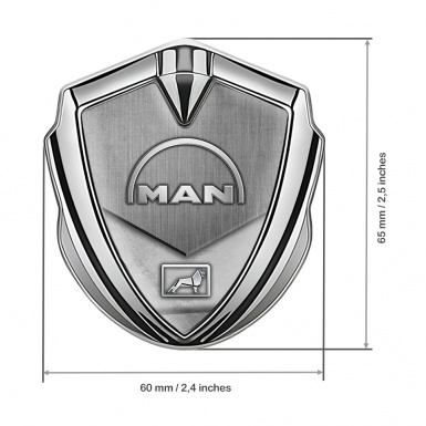 MAN Emblem Self Adhesive Silver Stone Texture Half Circle Variant