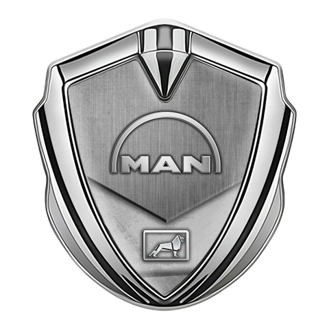 MAN Emblem Self Adhesive Silver Stone Texture Half Circle Variant