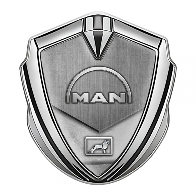 MAN Emblem Self Adhesive Silver Stone Texture Half Circle Variant