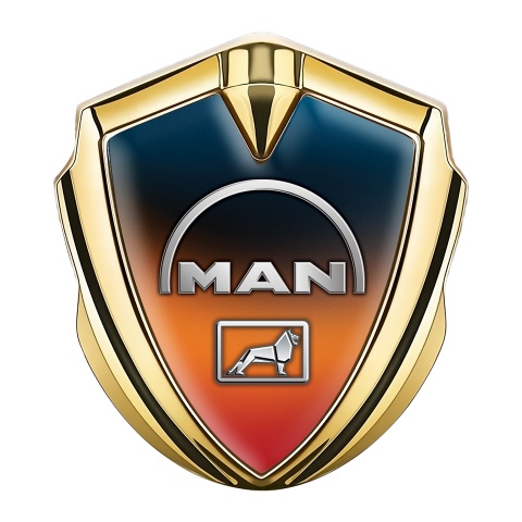 MAN Emblem Badge Gold Color Gradient Half Circle Logo Design