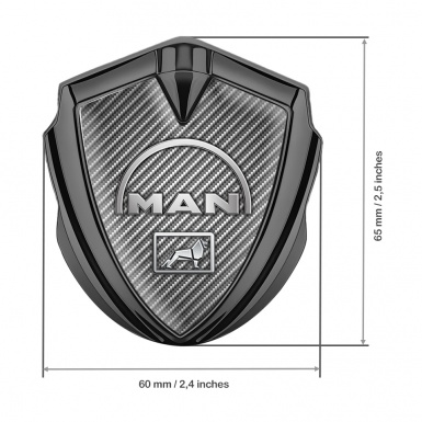 MAN Emblem Ornament Graphite Light Carbon Half Circle Metallic Logo