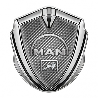 MAN Emblem Ornament Silver Light Carbon Half Circle Metallic Logo