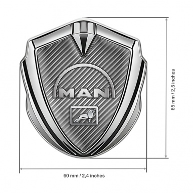 MAN Emblem Ornament Silver Light Carbon Half Circle Metallic Logo