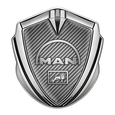 MAN Emblem Ornament Silver Light Carbon Half Circle Metallic Logo