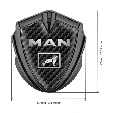 MAN Emblem Car Badge Graphite Black Carbon Metallic Lion Logo