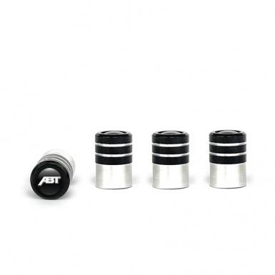 ABT Valve Caps 4 pcs Black Silicone Sticker with White Logo