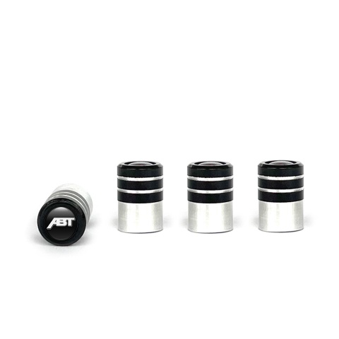 ABT Valve Caps 4 pcs Black Silicone Sticker with White Logo