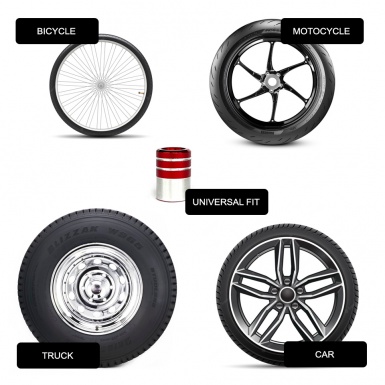 ABT Valve Caps Red 4 pcs Black Silicone Sticker with White Logo