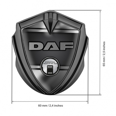 DAF Emblem Ornament Graphite Polished Frame Aluminum Effect Edition