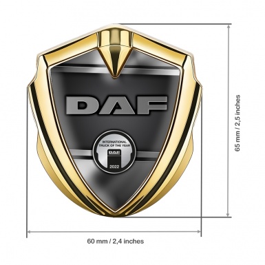 DAF Emblem Ornament Gold Polished Frame Aluminum Effect Edition