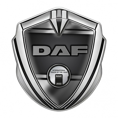 DAF Emblem Ornament Silver Polished Frame Aluminum Effect Edition