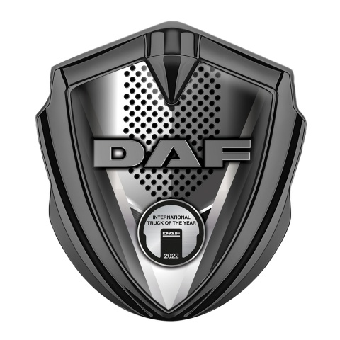 DAF Bodyside Domed Emblem Graphite Front Grille Aluminum Effect Edition