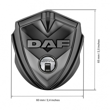 DAF Emblem Car Badge Graphite Greyscale Texture Steel Effect Edition