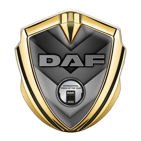 DAF Emblem Car Badge Gold Greyscale Texture Steel Effect Edition