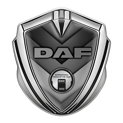 DAF Emblem Car Badge Silver Greyscale Texture Steel Effect Edition