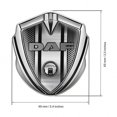 DAF Bodyside Domed Emblem Silver Light Mesh Fragment Metallic Plaque