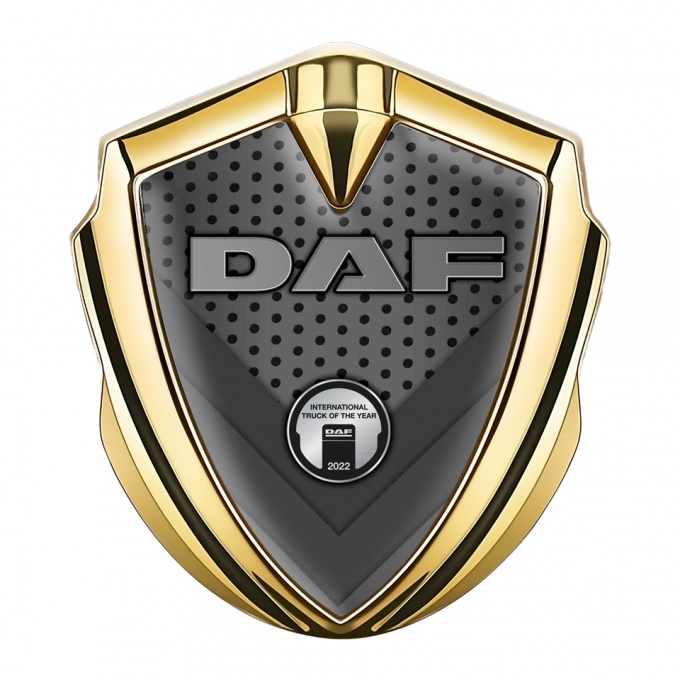 DAF Emblem Car Badge Gold Dark Grate Elements Polished Logo Design