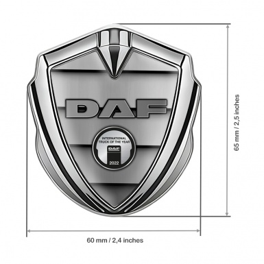 DAF Bodyside Emblem Self Adhesive Silver Shutters Effect Classic Logo
