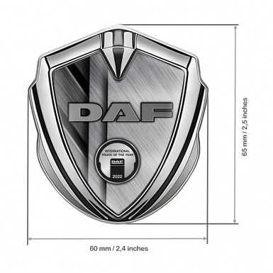 DAF Badge Self Adhesive Silver Brushed Panels Metallic Plaque Edition