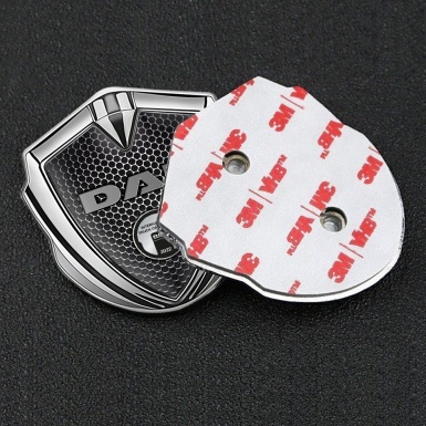 DAF Fender Emblem Badge Silver Perforated Grate Oval Badge Design