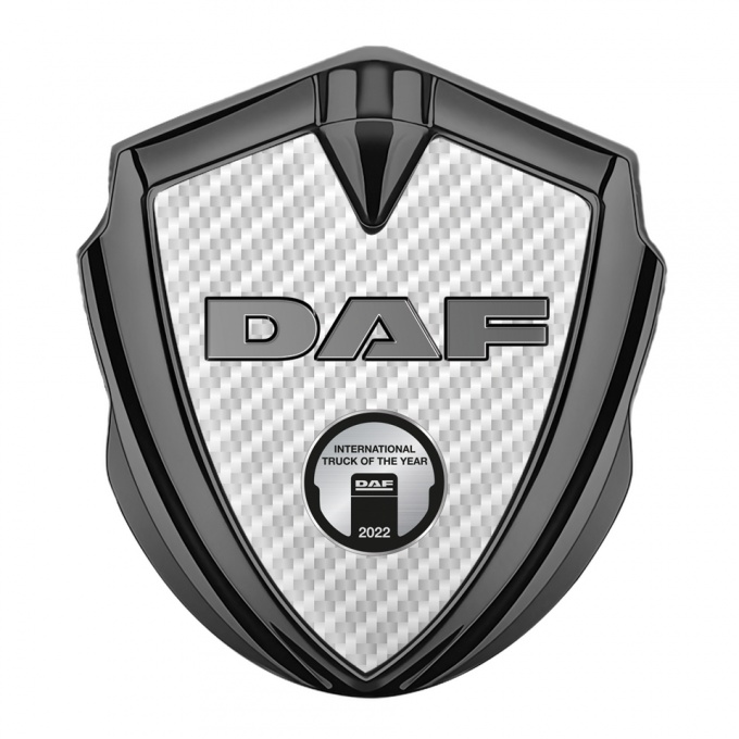DAF Emblem Trunk Badge Graphite White Carbon Oval Plaque Variant