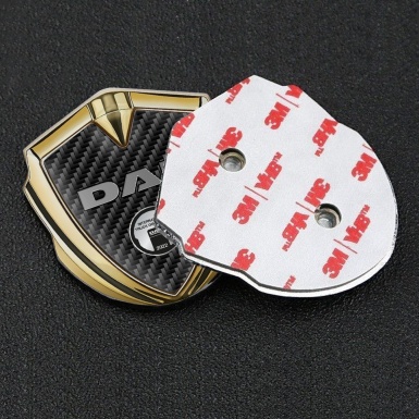 DAF Emblem Badge Gold Black Carbon Metallic Logo Oval Plaque