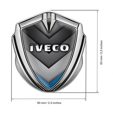 Iveco Fender Emblem Badge Silver Blue Fragment Chrome Logo Motif