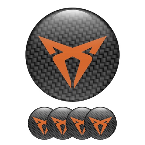 Seat Cupra Domed Stickers Wheel Center Cap carbon Printing