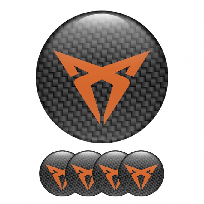 Seat Cupra Domed Stickers Wheel Center Cap carbon Printing