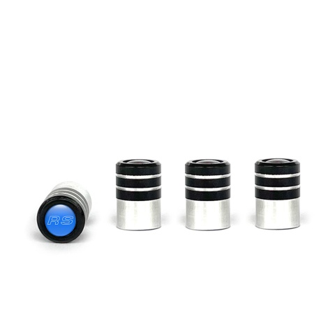Audi RS Valve Caps 4 pcs Blue Silicone Sticker with White Logo