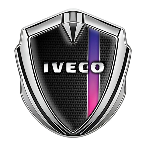 Iveco Emblem Self Adhesive Silver Black Carbon Chrome Logo Edition