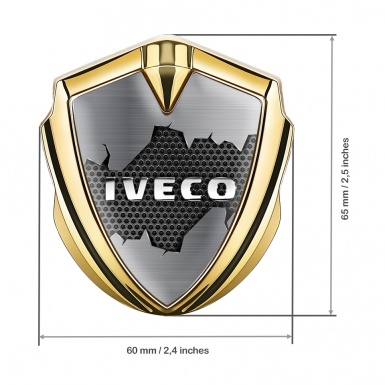 Iveco Domed Emblem Gold Dark Honeycomb Chrome Logo Edition