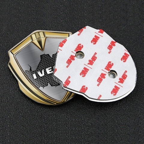 Iveco Domed Emblem Gold Dark Honeycomb Chrome Logo Edition