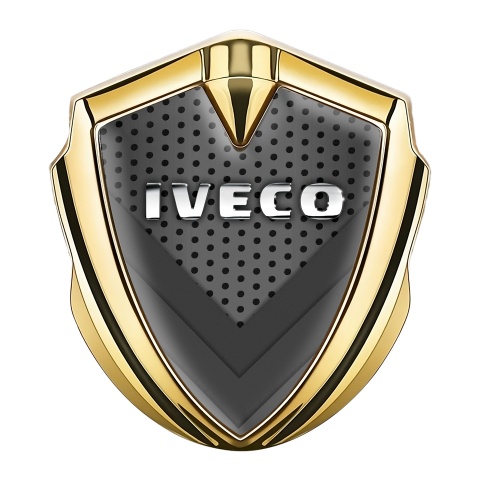 Iveco Emblem Ornament Gold Dark Texture Chrome Logo Design